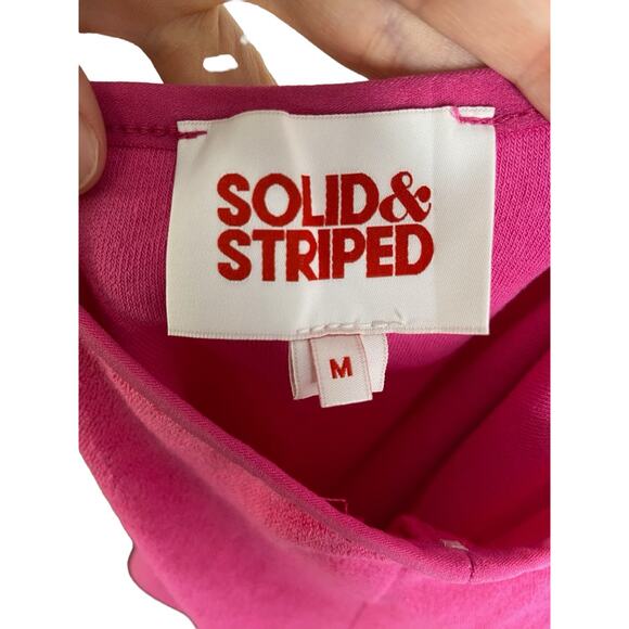 Solid & Striped Mini Bailey Terrycloth Dress Knot Detail Pink Strawberry Medium - Picture 8 of 10